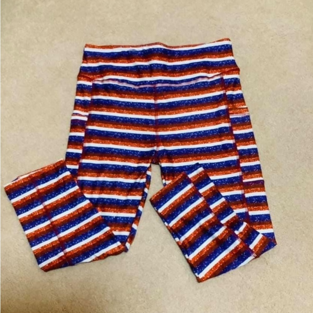 OS Glitter Stripes Capris in packaging